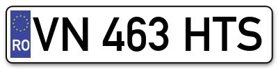 Placuta inmatriculare numar auto  VN-463-HTS, VN 463 HTS, VN463HTS