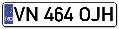 Placuta inmatriculare numar auto  VN-464-OJH, VN 464 OJH, VN464OJH