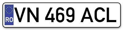Placuta inmatriculare numar auto  VN-469-ACL, VN 469 ACL, VN469ACL