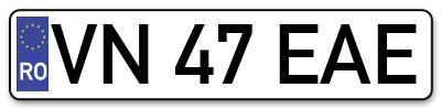 Placuta inmatriculare numar auto  VN-47-EAE, VN 47 EAE, VN47EAE