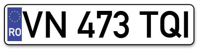 Placuta inmatriculare numar auto  VN-473-TQI, VN 473 TQI, VN473TQI