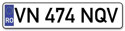 Placuta inmatriculare numar auto  VN-474-NQV, VN 474 NQV, VN474NQV