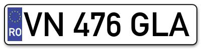 Placuta inmatriculare numar auto  VN-476-GLA, VN 476 GLA, VN476GLA