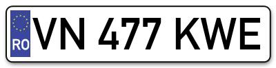 Placuta inmatriculare numar auto  VN-477-KWE, VN 477 KWE, VN477KWE