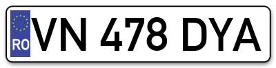 Placuta inmatriculare numar auto  VN-478-DYA, VN 478 DYA, VN478DYA