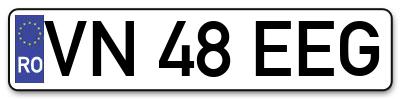 Placuta inmatriculare numar auto  VN-48-EEG, VN 48 EEG, VN48EEG