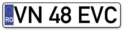 Placuta inmatriculare numar auto  VN-48-EVC, VN 48 EVC, VN48EVC