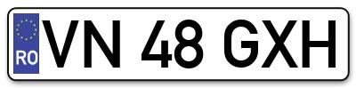 Placuta inmatriculare numar auto  VN-48-GXH, VN 48 GXH, VN48GXH