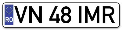 Placuta inmatriculare numar auto  VN-48-IMR, VN 48 IMR, VN48IMR
