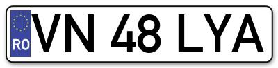Placuta inmatriculare numar auto  VN-48-LYA, VN 48 LYA, VN48LYA