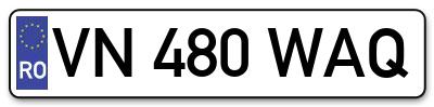 Placuta inmatriculare numar auto  VN-480-WAQ, VN 480 WAQ, VN480WAQ