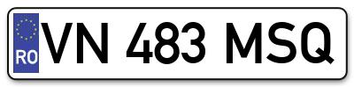 Placuta inmatriculare numar auto  VN-483-MSQ, VN 483 MSQ, VN483MSQ