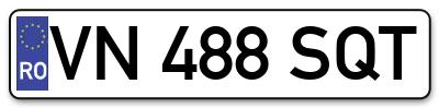 Placuta inmatriculare numar auto  VN-488-SQT, VN 488 SQT, VN488SQT