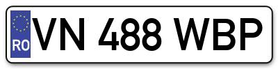 Placuta inmatriculare numar auto  VN-488-WBP, VN 488 WBP, VN488WBP