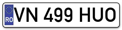 Placuta inmatriculare numar auto  VN-499-HUO, VN 499 HUO, VN499HUO