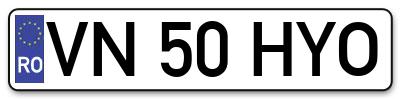 Placuta inmatriculare numar auto  VN-50-HYO, VN 50 HYO, VN50HYO