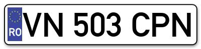 Placuta inmatriculare numar auto  VN-503-CPN, VN 503 CPN, VN503CPN