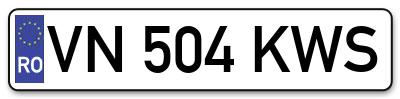 Placuta inmatriculare numar auto  VN-504-KWS, VN 504 KWS, VN504KWS