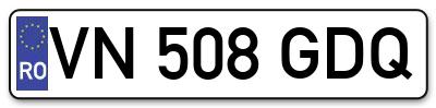 Placuta inmatriculare numar auto  VN-508-GDQ, VN 508 GDQ, VN508GDQ