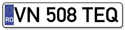 Placuta inmatriculare numar auto  VN-508-TEQ, VN 508 TEQ, VN508TEQ
