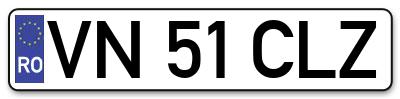 Placuta inmatriculare numar auto  VN-51-CLZ, VN 51 CLZ, VN51CLZ