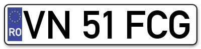 Placuta inmatriculare numar auto  VN-51-FCG, VN 51 FCG, VN51FCG