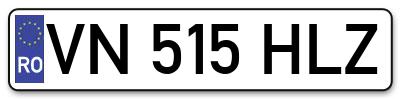 Placuta inmatriculare numar auto  VN-515-HLZ, VN 515 HLZ, VN515HLZ