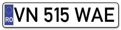 Placuta inmatriculare numar auto  VN-515-WAE, VN 515 WAE, VN515WAE