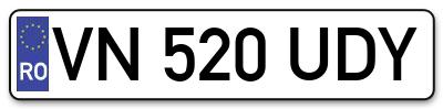 Placuta inmatriculare numar auto  VN-520-UDY, VN 520 UDY, VN520UDY