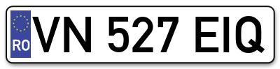 Placuta inmatriculare numar auto  VN-527-EIQ, VN 527 EIQ, VN527EIQ