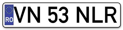 Placuta inmatriculare numar auto  VN-53-NLR, VN 53 NLR, VN53NLR