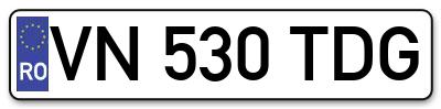 Placuta inmatriculare numar auto  VN-530-TDG, VN 530 TDG, VN530TDG
