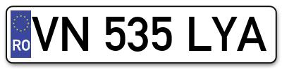 Placuta inmatriculare numar auto  VN-535-LYA, VN 535 LYA, VN535LYA