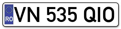 Placuta inmatriculare numar auto  VN-535-QIO, VN 535 QIO, VN535QIO