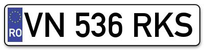 Placuta inmatriculare numar auto  VN-536-RKS, VN 536 RKS, VN536RKS