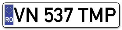 Placuta inmatriculare numar auto  VN-537-TMP, VN 537 TMP, VN537TMP