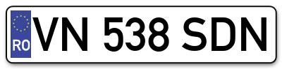 Placuta inmatriculare numar auto  VN-538-SDN, VN 538 SDN, VN538SDN