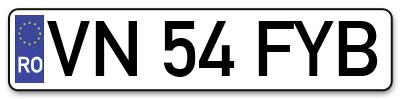 Placuta inmatriculare numar auto  VN-54-FYB, VN 54 FYB, VN54FYB