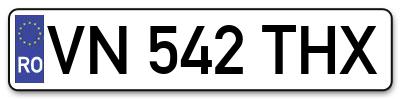 Placuta inmatriculare numar auto  VN-542-THX, VN 542 THX, VN542THX