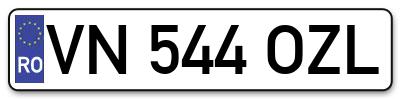 Placuta inmatriculare numar auto  VN-544-OZL, VN 544 OZL, VN544OZL