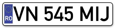 Placuta inmatriculare numar auto  VN-545-MIJ, VN 545 MIJ, VN545MIJ