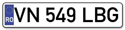 Placuta inmatriculare numar auto  VN-549-LBG, VN 549 LBG, VN549LBG