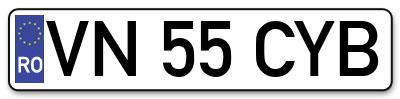 Placuta inmatriculare numar auto  VN-55-CYB, VN 55 CYB, VN55CYB