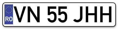 Placuta inmatriculare numar auto  VN-55-JHH, VN 55 JHH, VN55JHH
