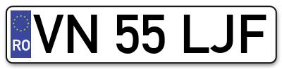 Placuta inmatriculare numar auto  VN-55-LJF, VN 55 LJF, VN55LJF