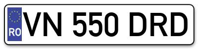 Placuta inmatriculare numar auto  VN-550-DRD, VN 550 DRD, VN550DRD