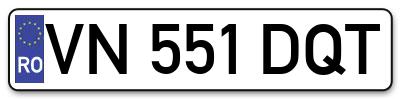 Placuta inmatriculare numar auto  VN-551-DQT, VN 551 DQT, VN551DQT