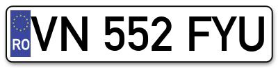 Placuta inmatriculare numar auto  VN-552-FYU, VN 552 FYU, VN552FYU