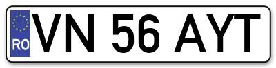 Placuta inmatriculare numar auto  VN-56-AYT, VN 56 AYT, VN56AYT