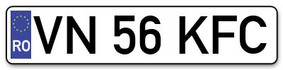 Placuta inmatriculare numar auto  VN-56-KFC, VN 56 KFC, VN56KFC